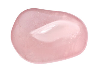 Beautiful rose quartz isolated on white. Natural gemstone