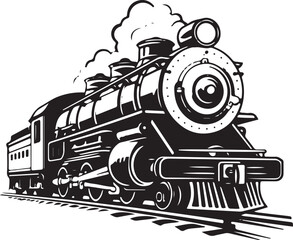 Retro Train Stylized Silhouette Vector Illustration Graphic