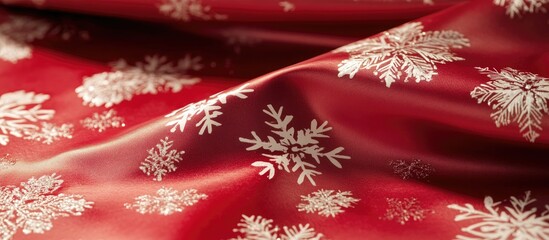 Seamless snowflake pattern on red wrapping paper perfect for festive occasions and holiday decorations