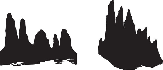 Rock Mountain Formations Silhouette Vector Illustration Graphic