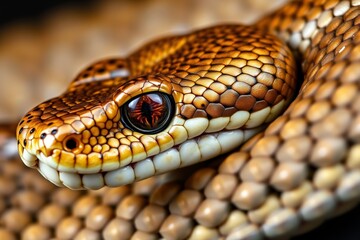 Obraz premium a close up of a snake ' s head with a red eye