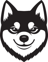 Shiba Inu Dog Face Stylized Vector Illustration Graphic