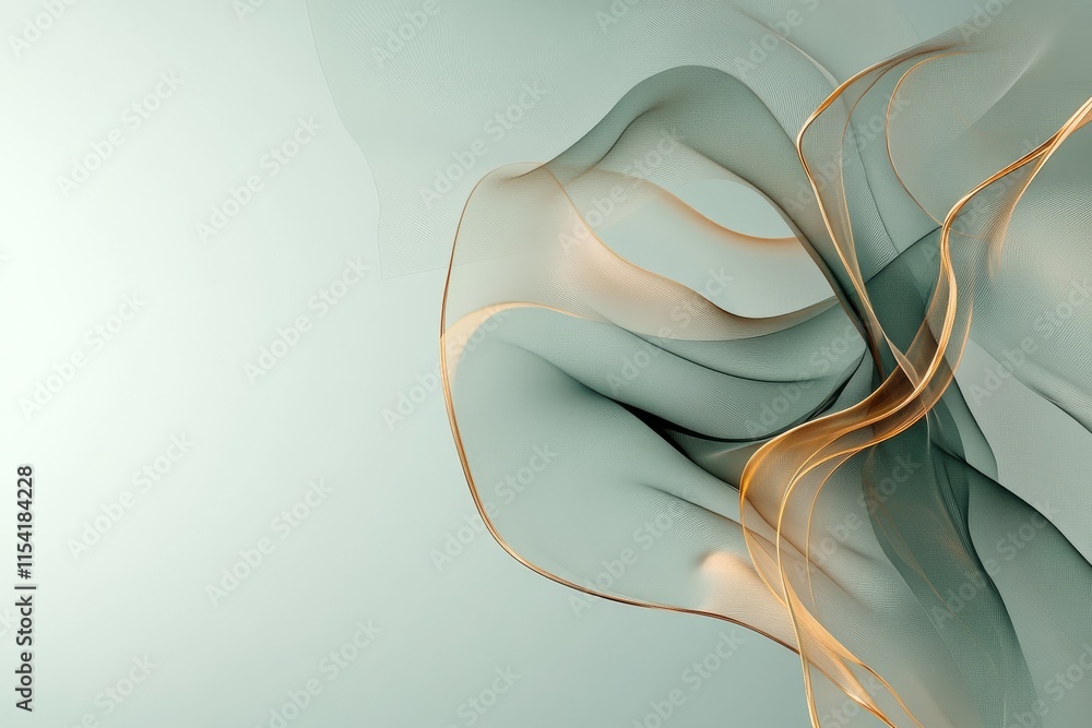 Poster Swirling abstract patterns create a serene atmosphere with gentle curves and soft colors in a modern art composition