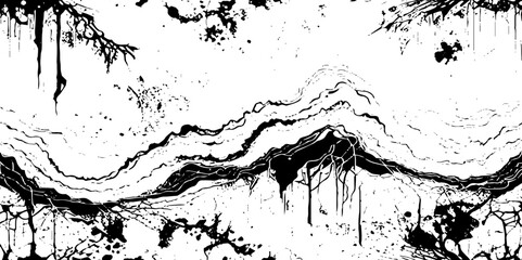 Abstract black and white wavey topography line geographic contour map white  background. 