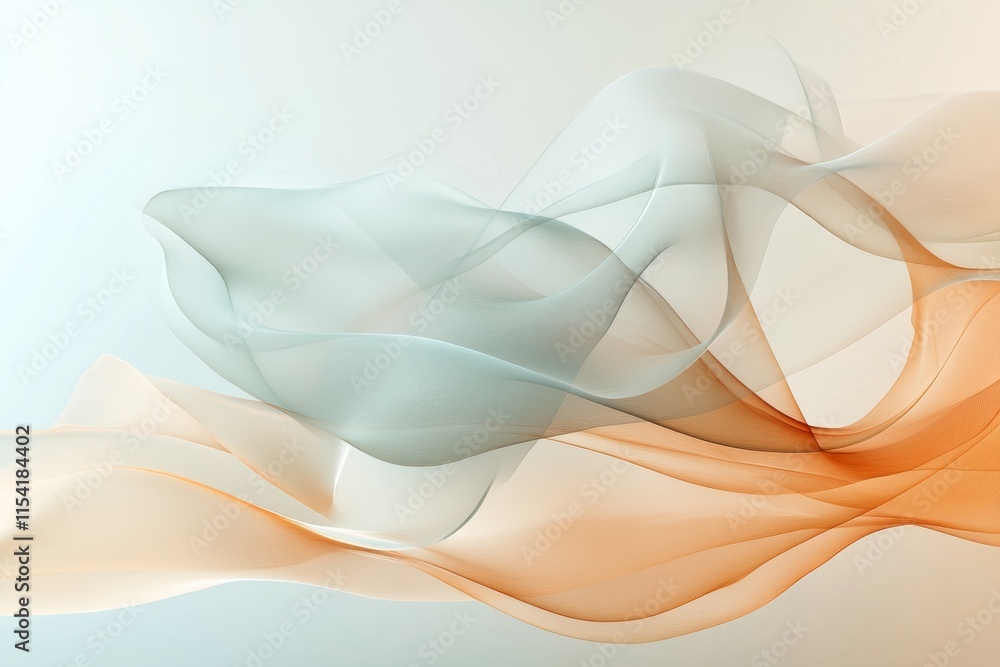 Aufkleber abstract flowing shapes in soft colors creating a serene atmosphere for relaxation and inspiration