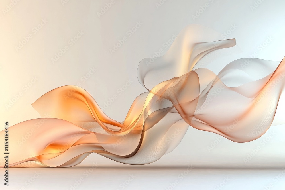 Poster colorful abstract waves flow gracefully across a soft background creating a serene atmosphere