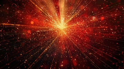 Fototapeta premium A vibrant explosion of light and particles, evoking energy and motion.