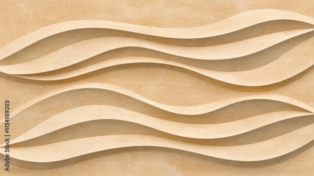 Poster abstract waves pattern in beige tones for elegant background designs