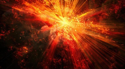 A vibrant explosion of light and color, symbolizing energy and cosmic phenomena.