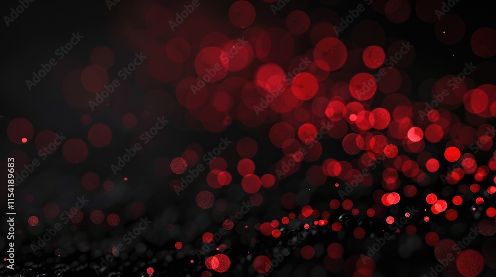 Poster a blurred background of red and black bokeh lights, creating a festive atmosphere.