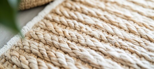 Jute rug detail showing natural fiber weaving and texture