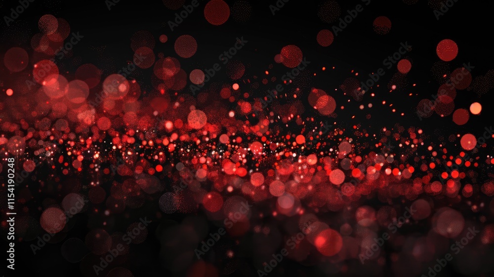 Aufkleber a vibrant display of red and black bokeh lights creating a festive and dynamic atmosphere.