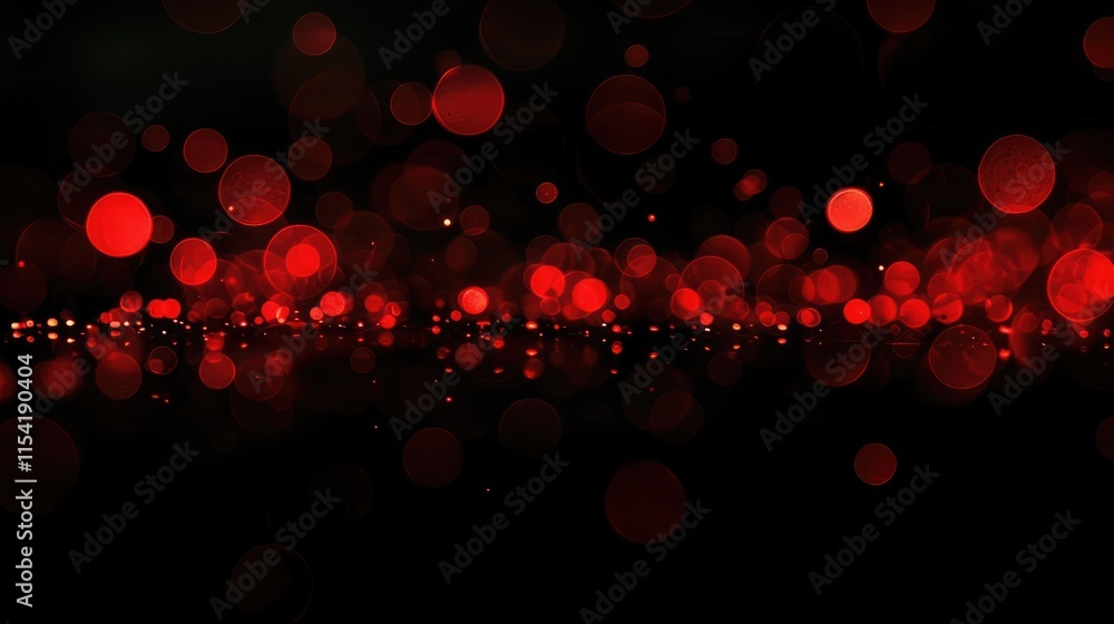 Poster a vibrant abstract background featuring red bokeh lights against a dark backdrop.
