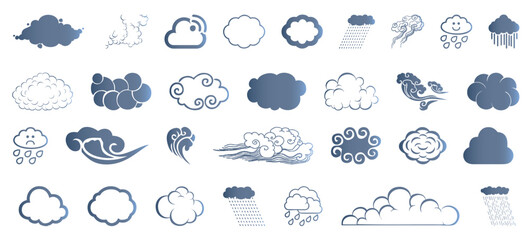 Cloud and sky icon set
