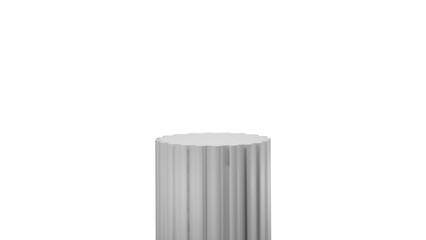 Cylinder striped pedestal podiums with layer and close up on transparent background clean luxury style