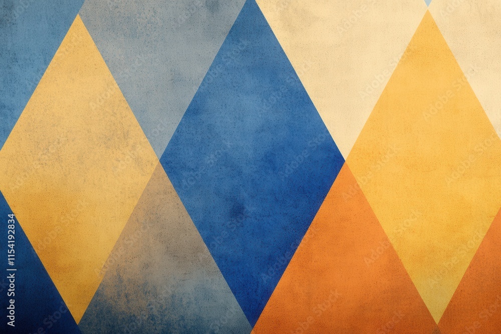Poster abstract geometric background with colorful rhombus shapes and textures