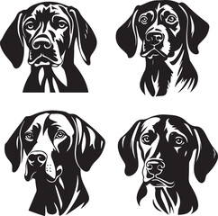 Weimarner Dog Head Stencil Set Vector Illustration Graphic