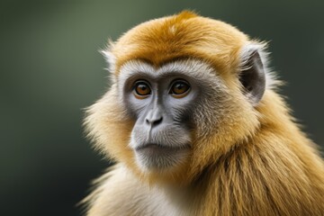 Obraz premium arafed monkey with a yellow fur on its head