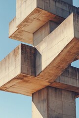 Concrete tower with clock