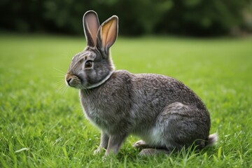 Fototapeta premium there is a rabbit that is sitting in the grass