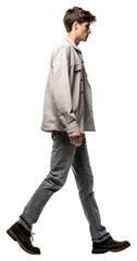 Fototapeta premium PNG A teenager man walking in studio footwear shoe architecture.