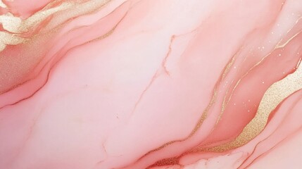 Fototapeta premium Gentle Pink and Gold Abstract Art with Smooth Flowing Patterns
