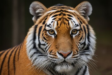 there is a tiger that is looking at the camera