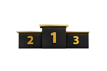 Gold And Black Winner Podium On White Isolated Background 3d Illustration