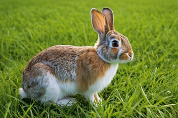 Fototapeta premium there is a rabbit that is sitting in the grass