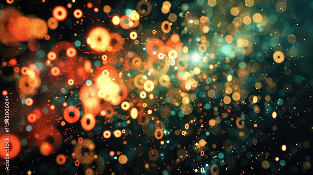 Poster abstract image featuring vibrant bokeh lights in various colors, creating a dynamic visual effect.