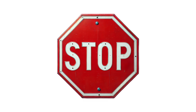 stop sign isolated on white