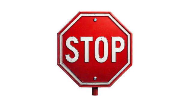 stop sign isolated on white