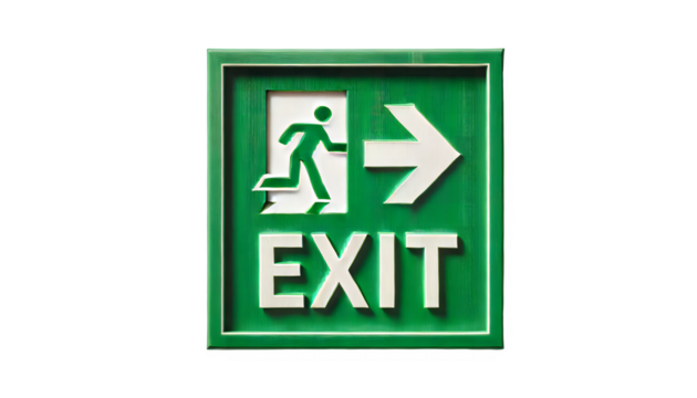 emergency exit sign on the wall