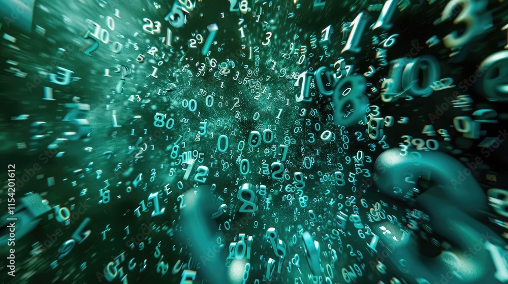 Aufkleber a swirling vortex of numbers, representing data and digital concepts.