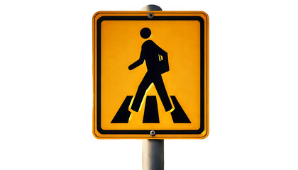 pedestrian crossing sign on white