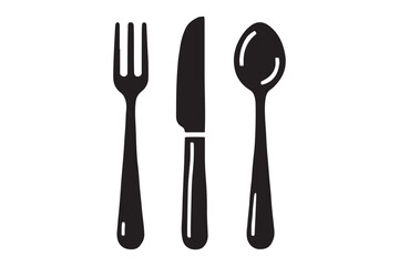 Dinner Plate, Fork and Knife Silhouette 