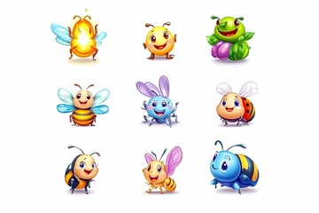 Colorful Cartoon Insects and Creatures for Playful Designs