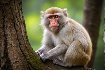 Fototapeta premium araffe sitting on a tree branch looking at the camera