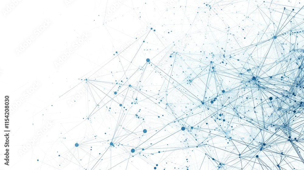 Poster abstract network illustration depicting interconnected nodes and lines.
