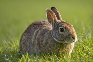 Fototapeta premium there is a rabbit that is sitting in the grass