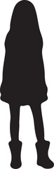 Girl Icon Silhouette Vector In White Background 
