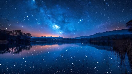 night view of the lake