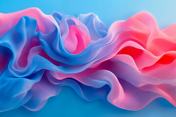 Obraz premium A close up of a pink and blue fabric on a blue background