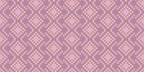 Diamond Pattern in Mauve and Coral
