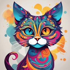 vector illustration of a very beautiful cat