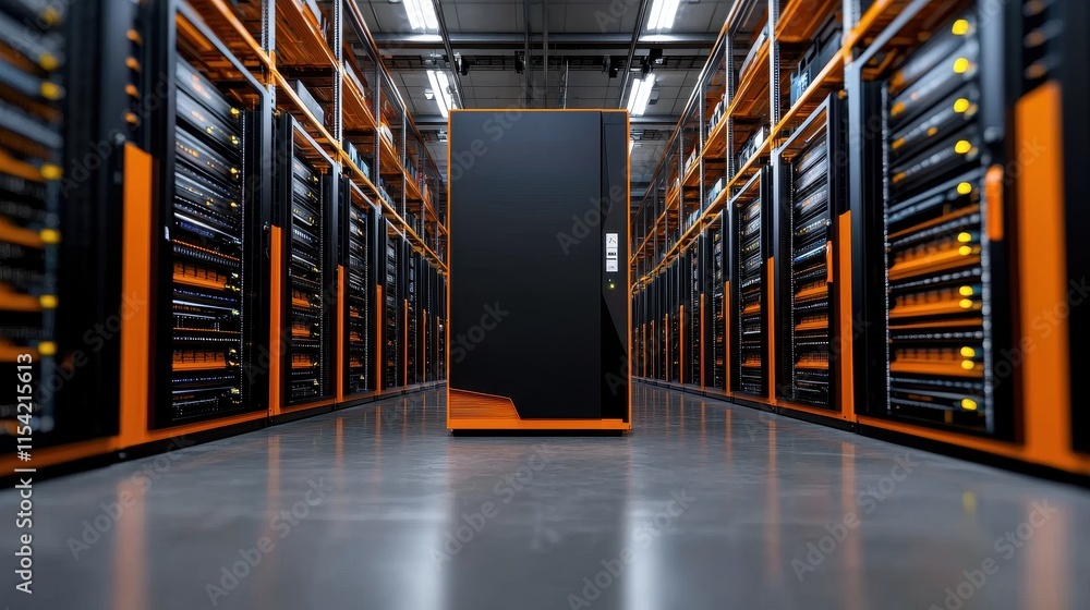 Aufkleber data center operations server management and maintenance tech hub digital infrastructure indoor eye-