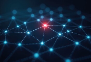 Obraz premium Abstract network with glowing nodes connected by lines.