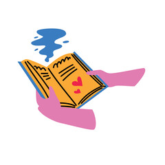 Hands holding a magic book