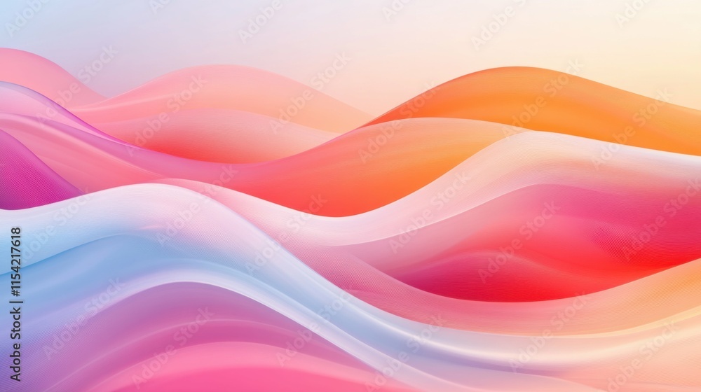 Poster abstract background with soft pastel waves. gradient colors. for designing apps or products.