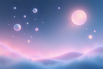 A soft gradient background with floating abstract shapes and glowing light, representing the calming effects of mindfulness, mental wellness, and emotional healing.
